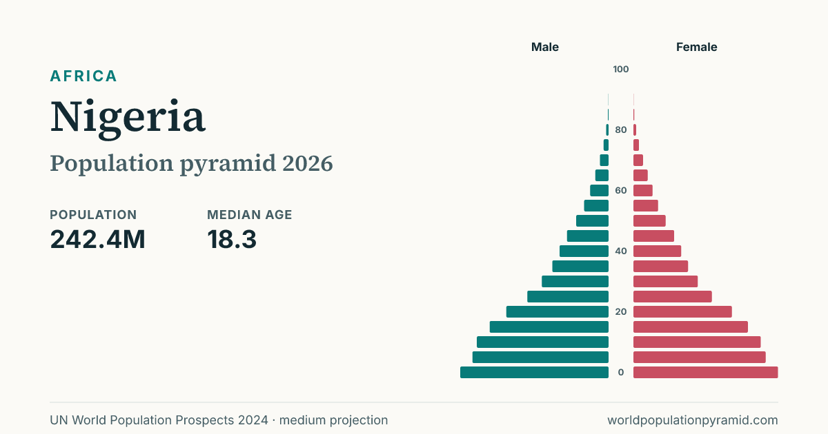 Nigeria Population Pyramid 2026 | World Population Pyramid